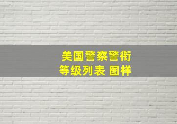 美国警察警衔等级列表 图样